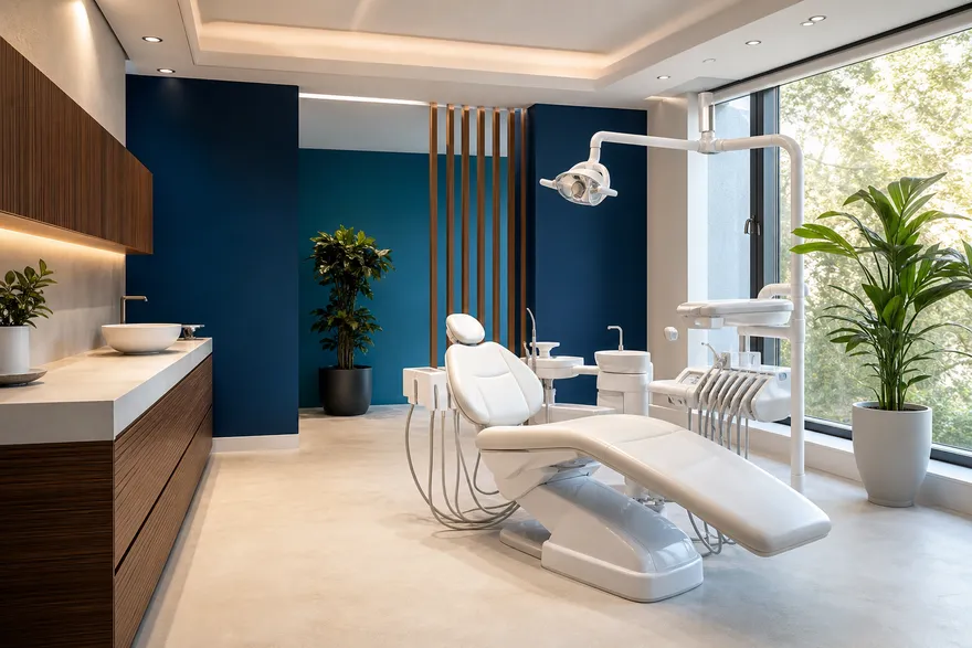 Modern ve ferah bir diş kliniği tedavi odası